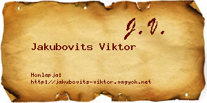 Jakubovits Viktor névjegykártya